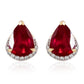 9 Karátos Arany Fülbevaló Madagaszkári Rubinnal és Fehér Cirkónnal