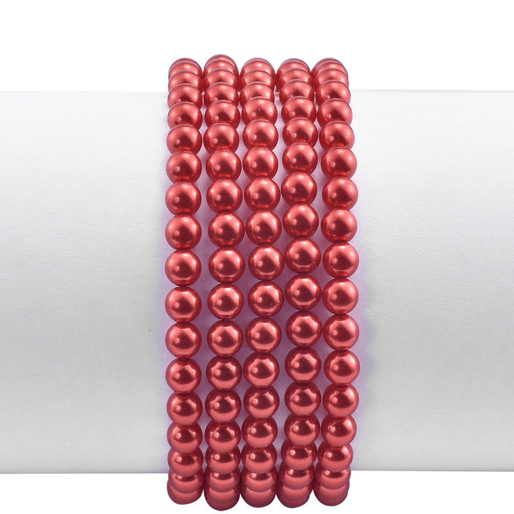 Arannyal Bevont Ezüst Karkötő Vörös Édesvízi Kagylógyönggyel 2 