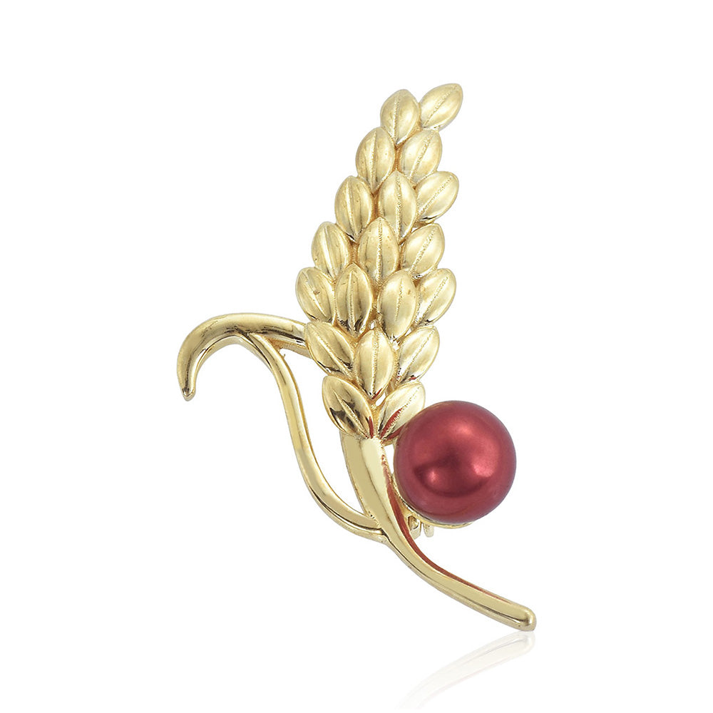 Arannyal Bevont Ezüst Bross Vörös Édesvízi Kagylógyönggyel 1 