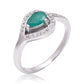 Ezüst Gyűrű Brazil Smaragddal és Fehér Topázzal
