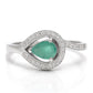 Ezüst Gyűrű Brazil Smaragddal és Fehér Topázzal