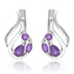 Arannyal Bevont Ezüst Fülbevaló Marokkói Ametiszttel