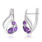 Arannyal Bevont Ezüst Fülbevaló Marokkói Ametiszttel
