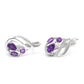 Arannyal Bevont Ezüst Fülbevaló Marokkói Ametiszttel