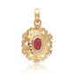 Arannyal Bevont Ezüst Medál Madagaszkári Rubinnal és Fehér Topázzal