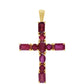 Kereszt Arannyal Bevont Ezüst Medál Madagaszkári Rubinnal