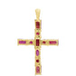Kereszt Arannyal Bevont Ezüst Medál Madagaszkári Rubinnal