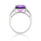 Ezüst Gyűrű Marokkói Ametiszttel és Fehér Topázzal