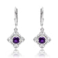 Ezüst Fülbevaló Marokkói Ametiszttel és Fehér Topázzal