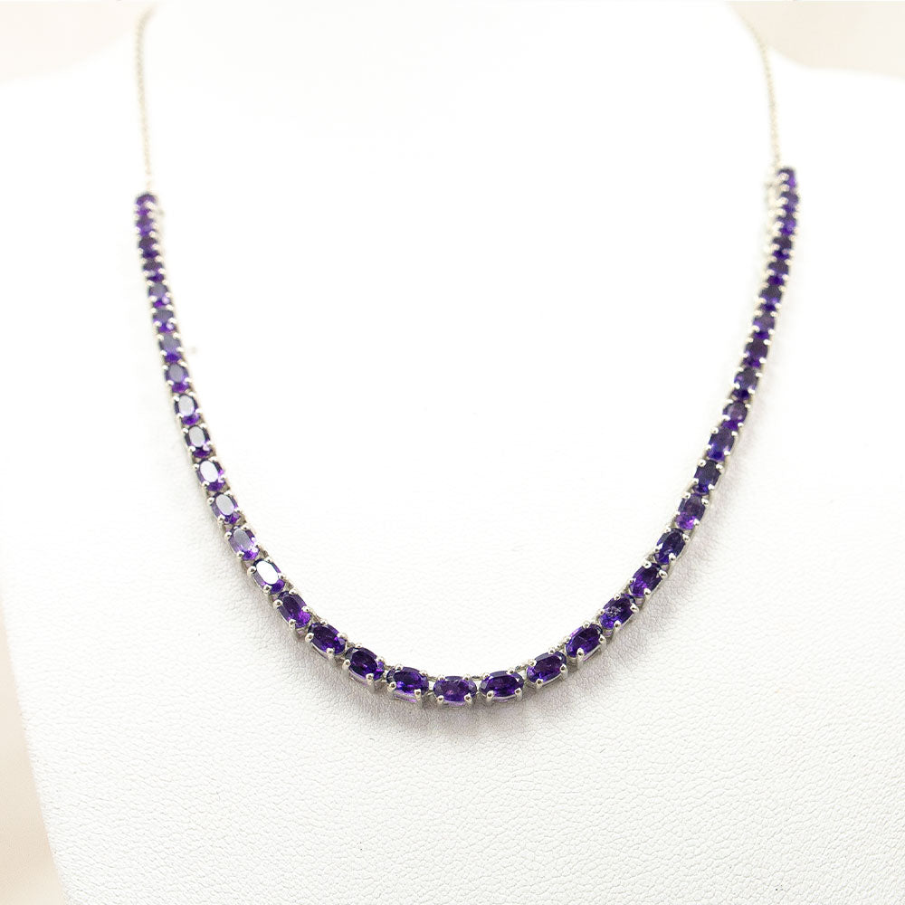 Ezüst Nyaklánc Marokkói Ametiszttel 1 