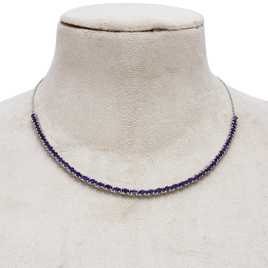 Ezüst Nyaklánc Marokkói Ametiszttel