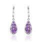 Ezüst Fülbevaló Marokkói Ametiszttel és Fehér Topázzal