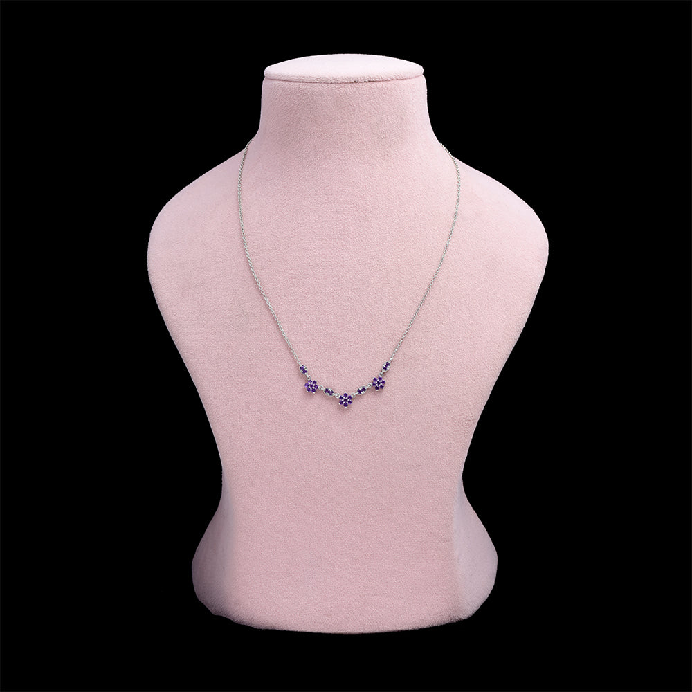 Ezüst Nyaklánc Marokkói Ametiszttel