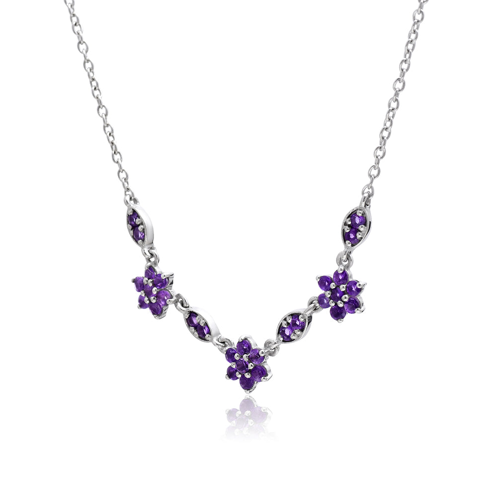Ezüst Nyaklánc Marokkói Ametiszttel