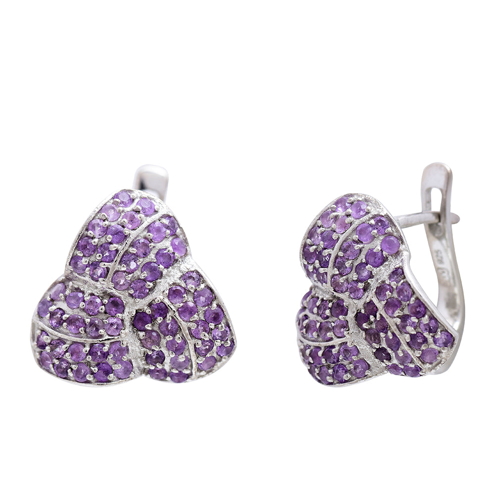Ezüst Fülbevaló Marokkói Ametiszttel 6 