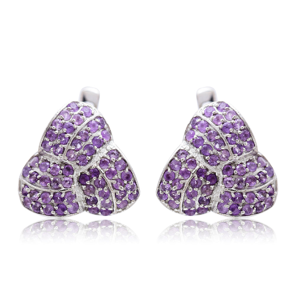 Ezüst Fülbevaló Marokkói Ametiszttel 1 