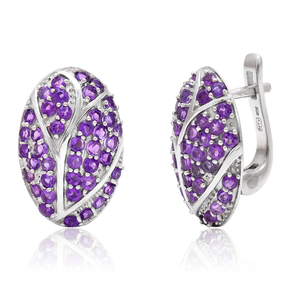 Ezüst Fülbevaló Marokkói Ametiszttel 1 