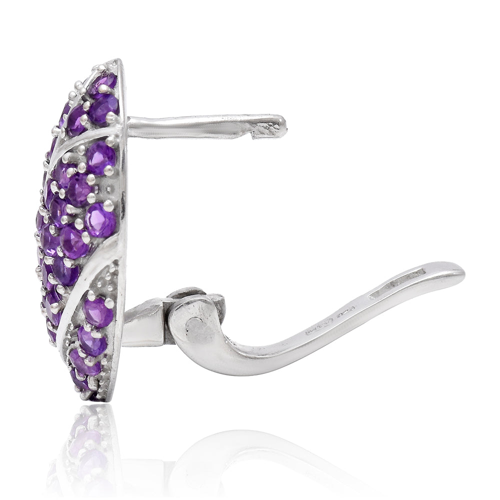 Ezüst Fülbevaló Marokkói Ametiszttel 2 