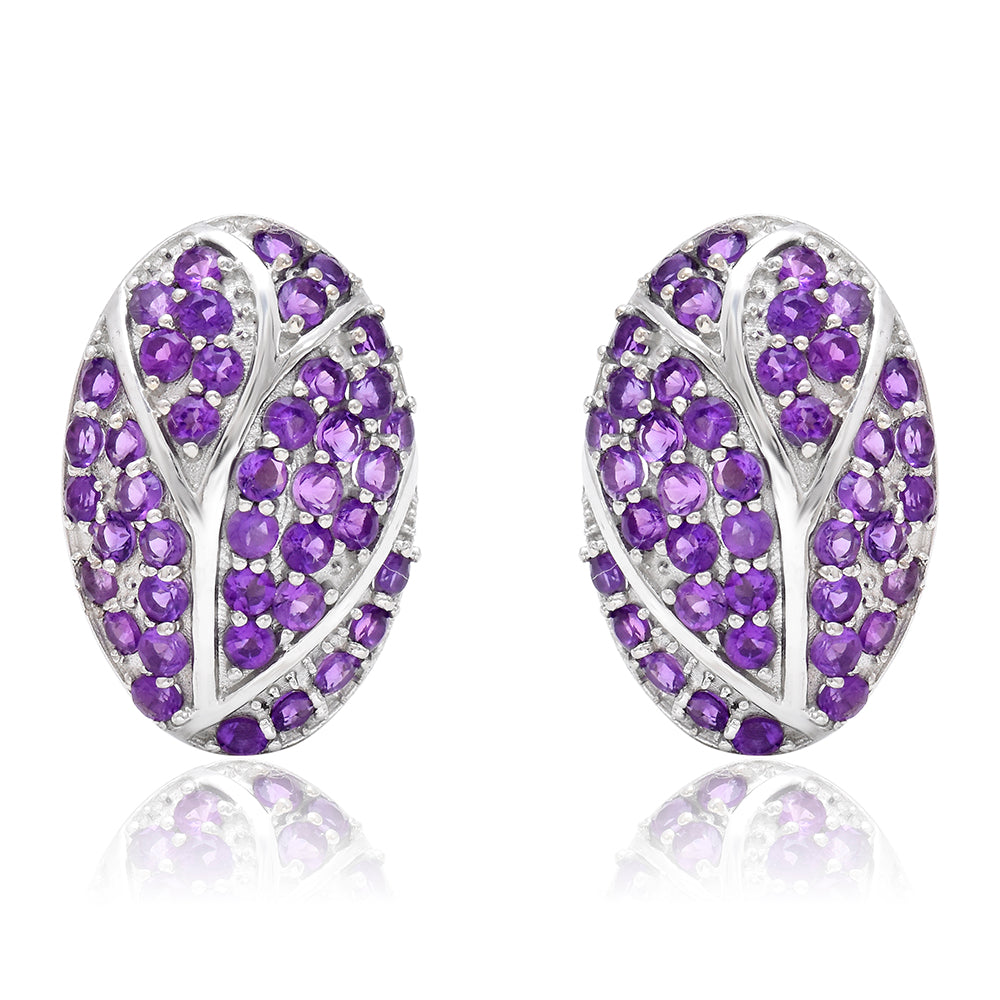 Ezüst Fülbevaló Marokkói Ametiszttel