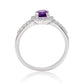 Ezüst Gyűrű Marokkói Ametiszttel és Fehér Topázzal