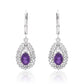 Ezüst Fülbevaló Marokkói Ametiszttel és Fehér Topázzal