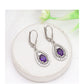 Ezüst Fülbevaló Marokkói Ametiszttel és Fehér Topázzal