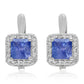 Ezüst Fülbevaló "AAA" Osztályú Tanzanittal és Fehér Topázzal