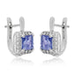 Ezüst Fülbevaló "AAA" Osztályú Tanzanittal és Fehér Topázzal
