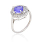 Ezüst Gyűrű "AAA" Osztályú Tanzanittal és Fehér Topázzal