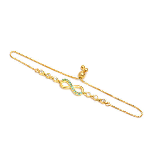 Arannyal Bevont Ezüst Karkötő Brazil Smaragddal és Fehér Topázzal