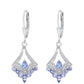 Ezüst Fülbevaló "AAA" Osztályú Tanzanittal és Fehér Topázzal