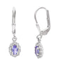 Ezüst Fülbevaló "AAA" Osztályú Tanzanittal és Fehér Topázzal