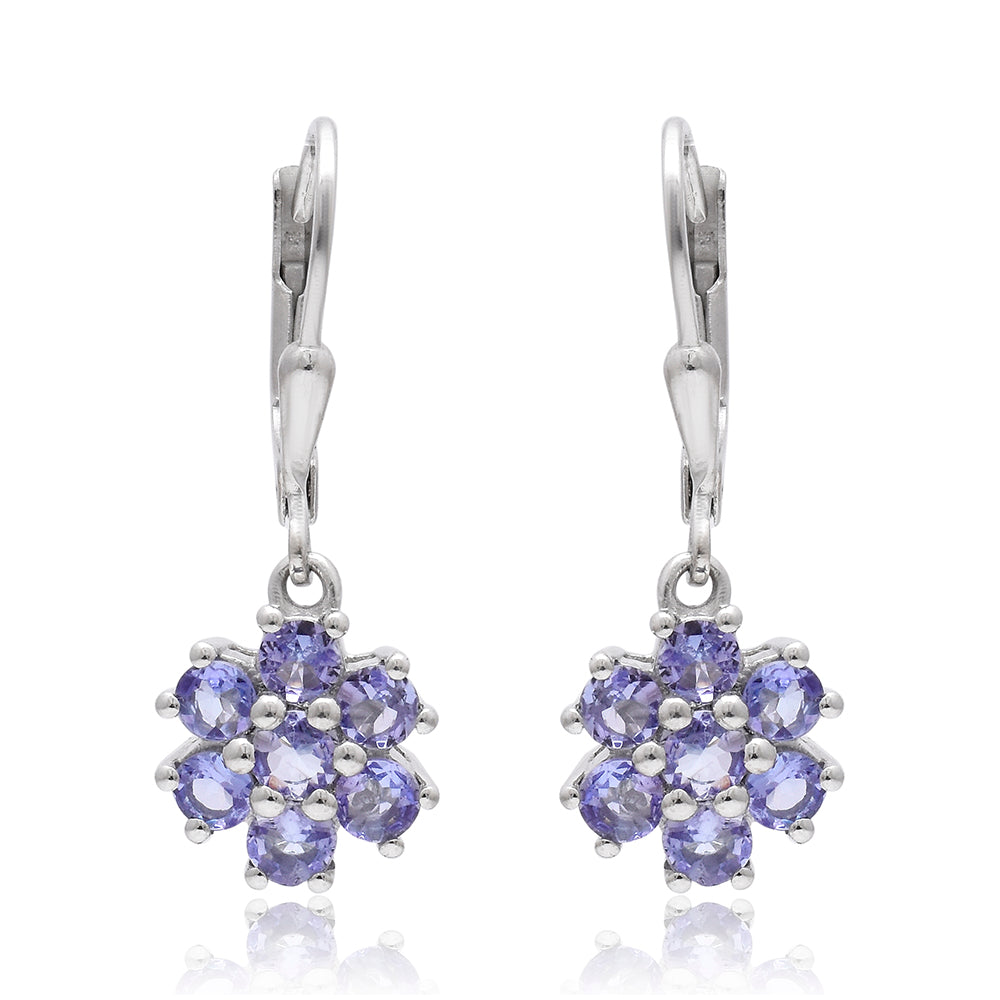 Ezüst Fülbevaló "AAA" Osztályú Tanzanittal 1 