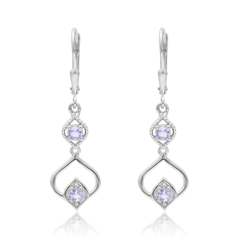 Ezüst Fülbevaló "AAA" Osztályú Tanzanittal