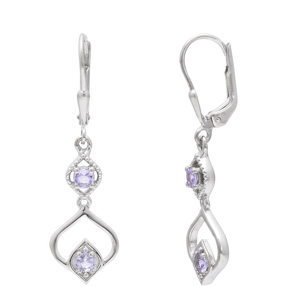 Ezüst Fülbevaló "AAA" Osztályú Tanzanittal 3 