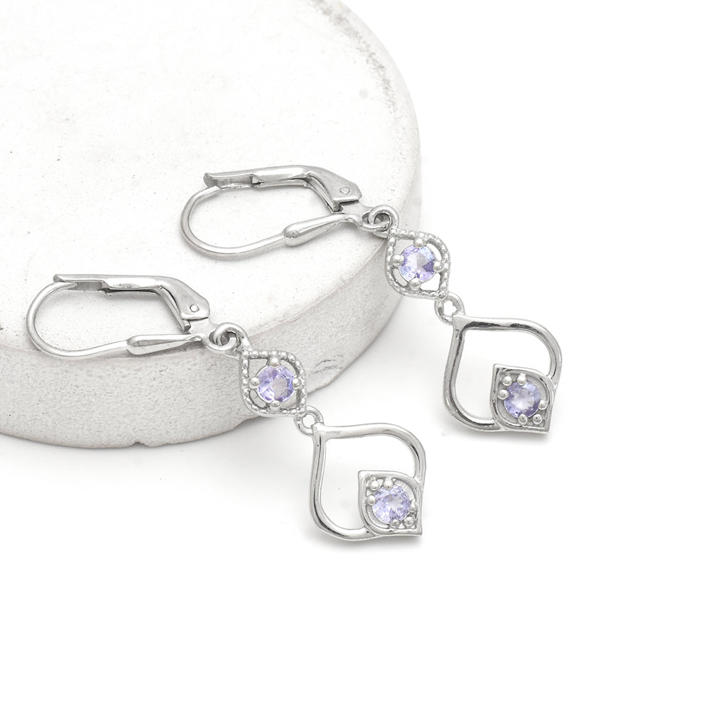 Ezüst Fülbevaló "AAA" Osztályú Tanzanittal