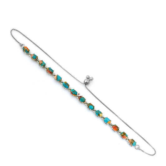 Ezüst Karkötő Osztriga Türkizzel