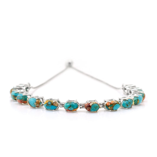 Ezüst Karkötő Osztriga Türkizzel