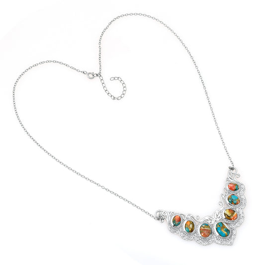 Ezüst Nyaklánc Osztriga Türkizzel