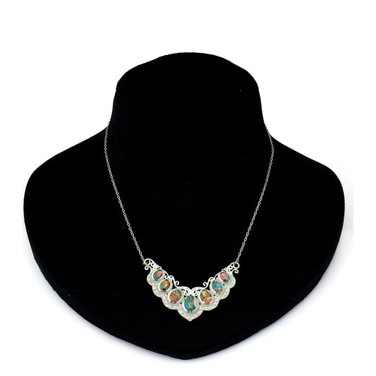 Ezüst Nyaklánc Osztriga Türkizzel