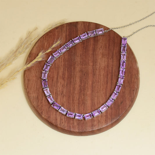 Ezüst Karkötő Brazil Ametiszttel