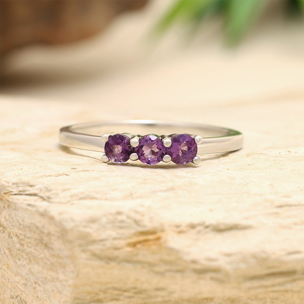 Ezüst Gyűrű Brazil Ametiszttel