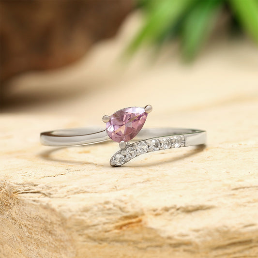 Ezüst Gyűrű Brazil Ametiszttel és Fehér Topázzal