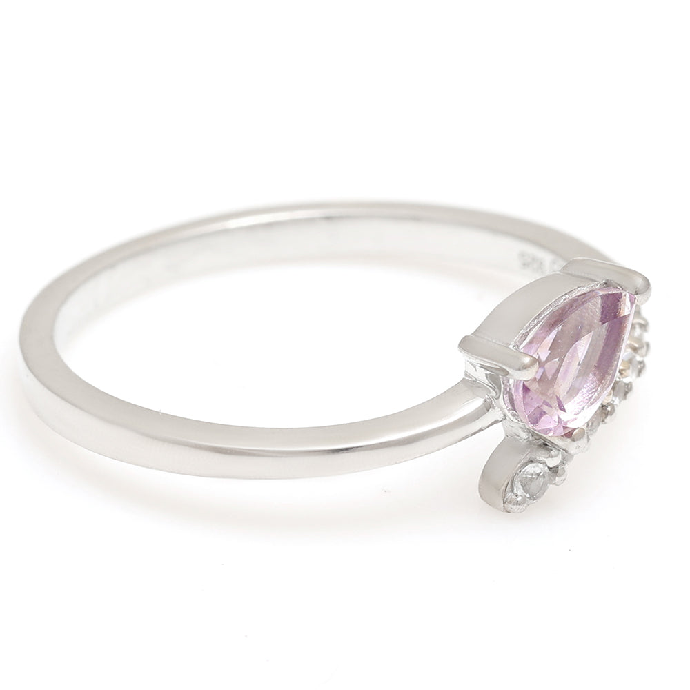 Ezüst Gyűrű Brazil Ametiszttel és Fehér Topázzal
