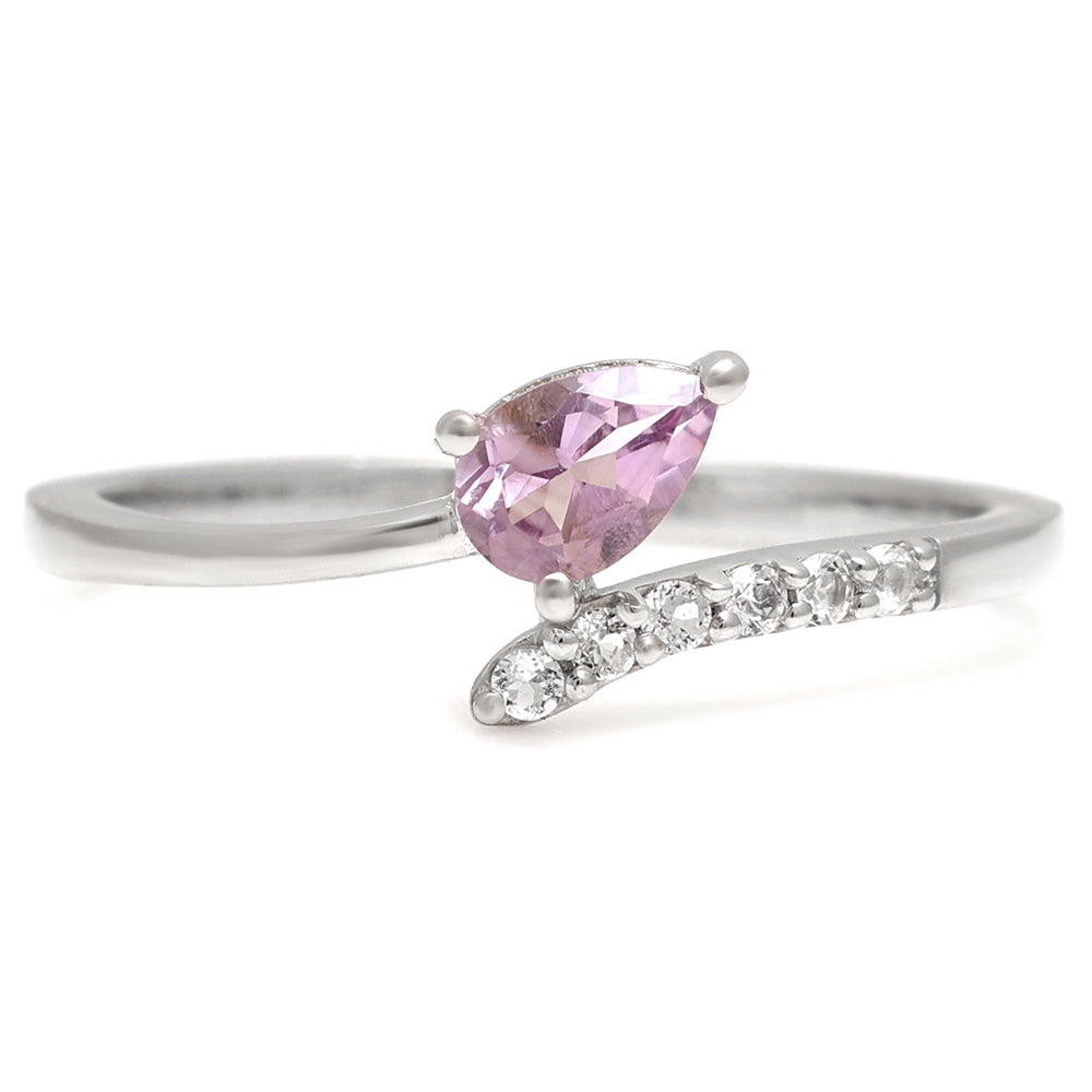 Ezüst Gyűrű Brazil Ametiszttel és Fehér Topázzal 1 