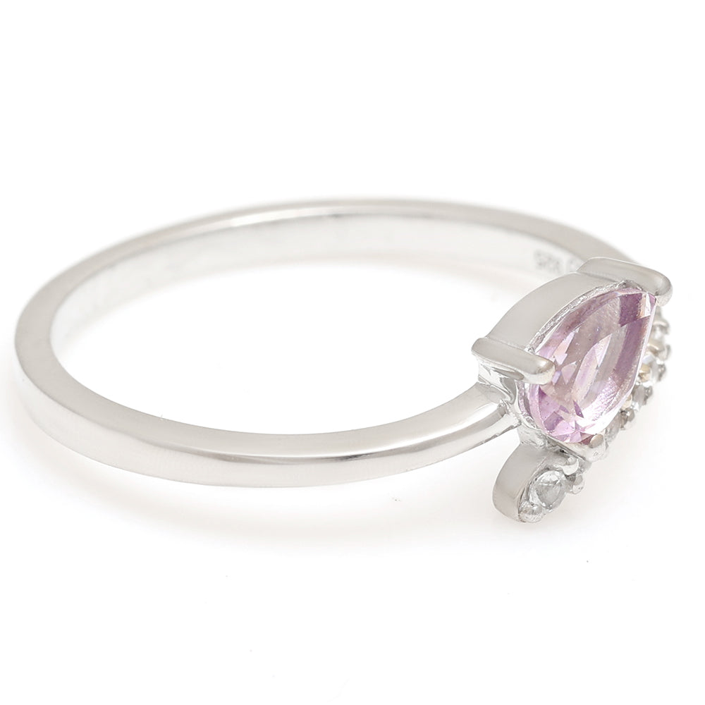 Ezüst Gyűrű Brazil Ametiszttel és Fehér Topázzal
