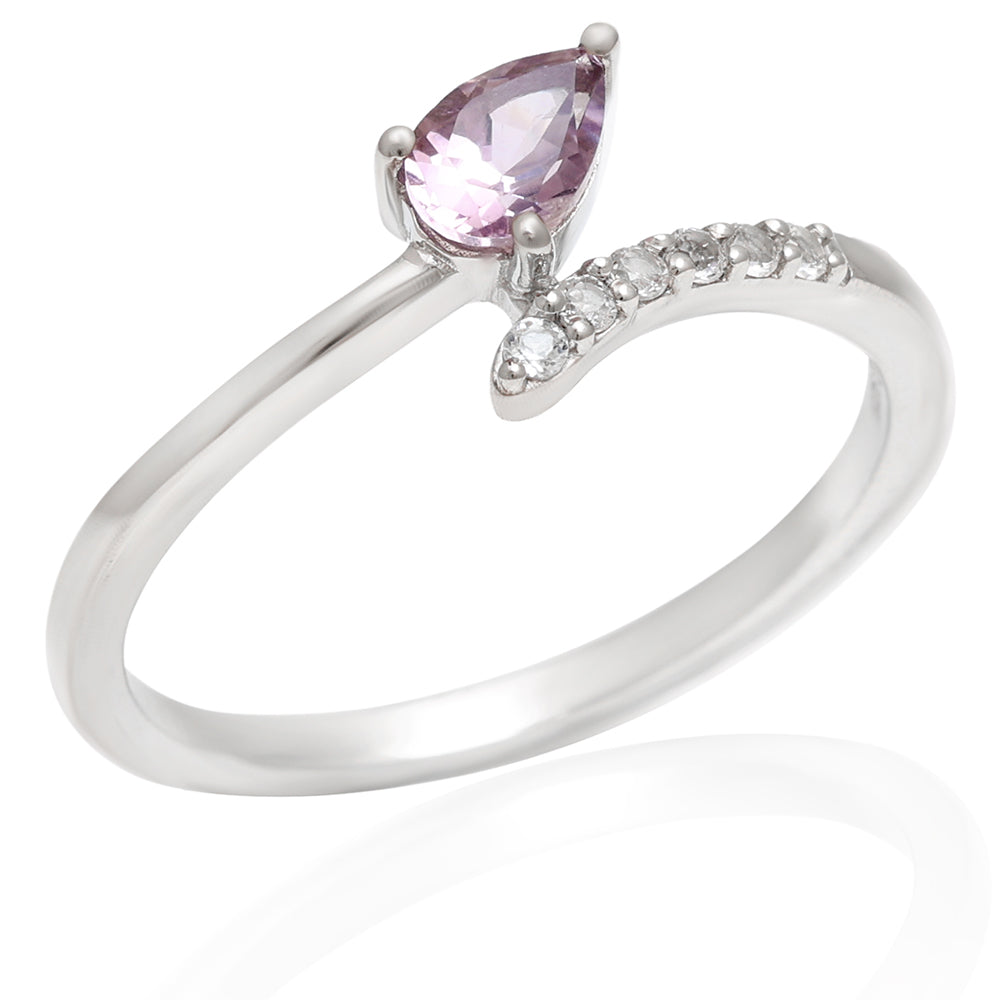 Ezüst Gyűrű Brazil Ametiszttel és Fehér Topázzal 4 