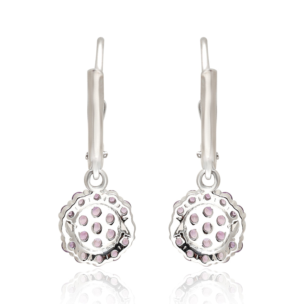 Ezüst Fülbevaló Brazil Ametiszttel 4 