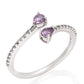 Ezüst Gyűrű Brazil Ametiszttel és Fehér Topázzal