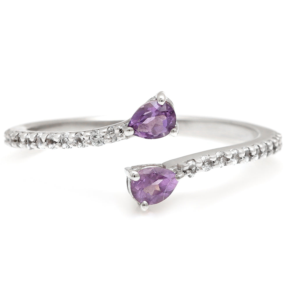 Ezüst Gyűrű Brazil Ametiszttel és Fehér Topázzal 1 